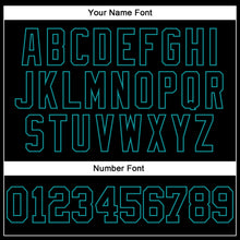 Load image into Gallery viewer, Custom Stitched Black Teal 3D Pattern Design Gradient Square Shape Sports Pullover Sweatshirt Hoodie
