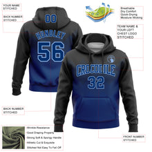 Load image into Gallery viewer, Custom Stitched Black US Navy Blue-Light Blue 3D Pattern Design Gradient Square Shape Sports Pullover Sweatshirt Hoodie
