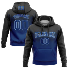 Load image into Gallery viewer, Custom Stitched Black US Navy Blue-Light Blue 3D Pattern Design Gradient Square Shape Sports Pullover Sweatshirt Hoodie
