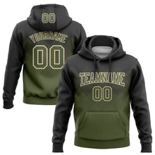 Load image into Gallery viewer, Custom Stitched Black Olive-Cream 3D Pattern Design Gradient Square Shape Sports Pullover Sweatshirt Hoodie
