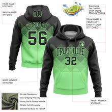 Load image into Gallery viewer, Custom Stitched Black Pea Green 3D Pattern Design Gradient Square Shape Sports Pullover Sweatshirt Hoodie
