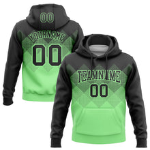 Load image into Gallery viewer, Custom Stitched Black Pea Green 3D Pattern Design Gradient Square Shape Sports Pullover Sweatshirt Hoodie

