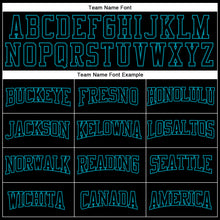 Load image into Gallery viewer, Custom Stitched Black Teal 3D Pattern Design Gradient Square Shape Sports Pullover Sweatshirt Hoodie
