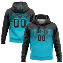 Load image into Gallery viewer, Custom Stitched Black Lakes Blue 3D Pattern Design Gradient Square Shape Sports Pullover Sweatshirt Hoodie
