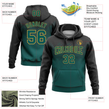 Load image into Gallery viewer, Custom Stitched Black Midnight Green-Old Gold 3D Pattern Design Gradient Square Shape Sports Pullover Sweatshirt Hoodie
