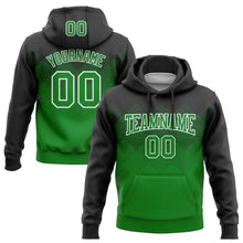 Load image into Gallery viewer, Custom Stitched Black Grass Green-White 3D Pattern Design Gradient Square Shape Sports Pullover Sweatshirt Hoodie
