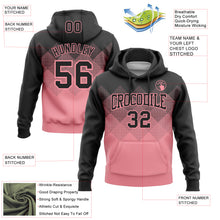 Load image into Gallery viewer, Custom Stitched Black Medium Pink 3D Pattern Design Gradient Square Shape Sports Pullover Sweatshirt Hoodie
