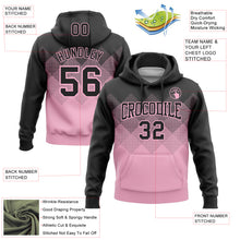 Load image into Gallery viewer, Custom Stitched Black Light Pink 3D Pattern Design Gradient Square Shape Sports Pullover Sweatshirt Hoodie
