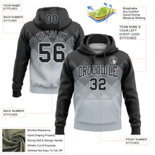 Load image into Gallery viewer, Custom Stitched Black Silver 3D Pattern Design Gradient Square Shape Sports Pullover Sweatshirt Hoodie
