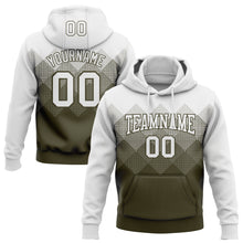Load image into Gallery viewer, Custom Stitched White Olive 3D Pattern Design Gradient Square Shape Sports Pullover Sweatshirt Hoodie
