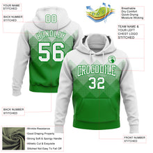 Load image into Gallery viewer, Custom Stitched White Grass Green 3D Pattern Design Gradient Square Shape Sports Pullover Sweatshirt Hoodie
