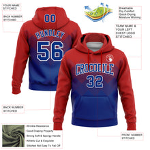 Load image into Gallery viewer, Custom Stitched Red Royal-White 3D Pattern Design Gradient Square Shape Sports Pullover Sweatshirt Hoodie
