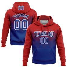 Load image into Gallery viewer, Custom Stitched Red Royal-White 3D Pattern Design Gradient Square Shape Sports Pullover Sweatshirt Hoodie
