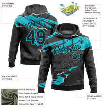 Load image into Gallery viewer, Custom Stitched Black Lakes Blue 3D Pattern Design Torn Paper Style Sports Pullover Sweatshirt Hoodie

