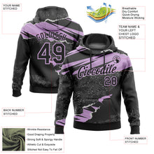 Load image into Gallery viewer, Custom Stitched Black Light Purple 3D Pattern Design Torn Paper Style Sports Pullover Sweatshirt Hoodie
