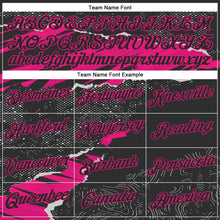 Load image into Gallery viewer, Custom Stitched Black Hot Pink 3D Pattern Design Torn Paper Style Sports Pullover Sweatshirt Hoodie

