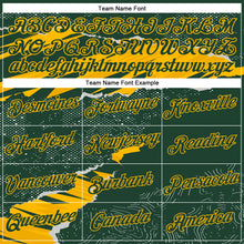 Load image into Gallery viewer, Custom Stitched Green Gold 3D Pattern Design Torn Paper Style Sports Pullover Sweatshirt Hoodie
