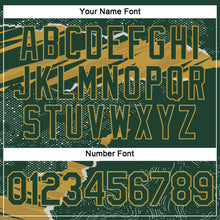 Load image into Gallery viewer, Custom Stitched Green Old Gold 3D Pattern Design Torn Paper Style Sports Pullover Sweatshirt Hoodie
