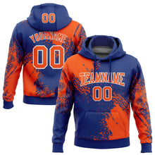Load image into Gallery viewer, Custom Stitched Royal Orange-White 3D Pattern Design Abstract Brush Stroke Sports Pullover Sweatshirt Hoodie
