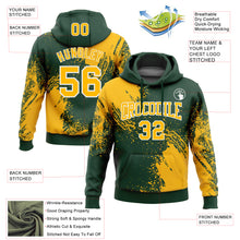 Load image into Gallery viewer, Custom Stitched Green Gold-White 3D Pattern Design Abstract Brush Stroke Sports Pullover Sweatshirt Hoodie
