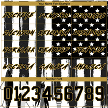 Load image into Gallery viewer, Custom Stitched Black Old Gold-White 3D American Flag And Fish Hook Fishing Bait Sports Pullover Sweatshirt Hoodie
