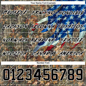 Custom Camo Black-White 3D American Flag Hunting Sports Pullover Sweatshirt Hoodie