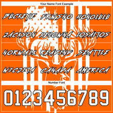 Load image into Gallery viewer, Custom Bay Orange White-Black 3D American Flag And Deer Hunting Sports Pullover Sweatshirt Hoodie
