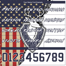 Load image into Gallery viewer, Custom White Navy 3D American Flag And Deer Hunting Sports Pullover Sweatshirt Hoodie
