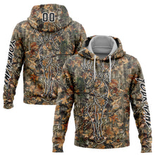 Load image into Gallery viewer, Custom Camo Black-White 3D Deer Hunting Sports Pullover Sweatshirt Hoodie
