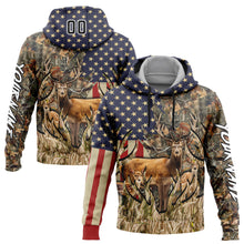 Load image into Gallery viewer, Custom Camo Black-White 3D American Flag And Deer Hunting Sports Pullover Sweatshirt Hoodie
