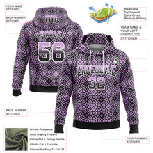 Load image into Gallery viewer, Custom Stitched Light Purple Black-White 3D Pattern Design Geometric Gradient Square Shapes Sports Pullover Sweatshirt Hoodie
