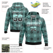 Load image into Gallery viewer, Custom Stitched Ice Blue Black-White 3D Pattern Design Geometric Gradient Square Shapes Sports Pullover Sweatshirt Hoodie
