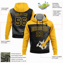 Load image into Gallery viewer, Custom Black Gold 3D Bowling Sports Pullover Sweatshirt Hoodie
