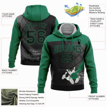Load image into Gallery viewer, Custom Black Kelly Green 3D Bowling Sports Pullover Sweatshirt Hoodie
