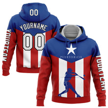Load image into Gallery viewer, Custom Red Royal-Black 3D Puerto Rico Puerto Rican Flag Sports Pullover Sweatshirt Hoodie
