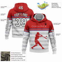 Load image into Gallery viewer, Custom White Red Royal Gray-Black 3D Costa Rica Costa Rican Flag Sports Pullover Sweatshirt Hoodie
