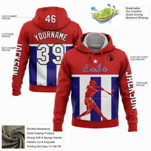 Load image into Gallery viewer, Custom Red Dark Purple-Black 3D Costa Cuba Cuban Flag Sports Pullover Sweatshirt Hoodie
