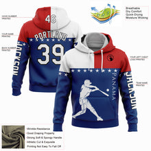 Load image into Gallery viewer, Custom US Navy Blue Red-Black 3D Panama Panamanian Flag Sports Pullover Sweatshirt Hoodie
