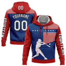 Load image into Gallery viewer, Custom Red US Navy Blue-Black 3D USA Flag Sports Pullover Sweatshirt Hoodie
