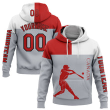 Load image into Gallery viewer, Custom Gray Red Fire Red-Black 3D Canada Canadian Flag Sports Pullover Sweatshirt Hoodie
