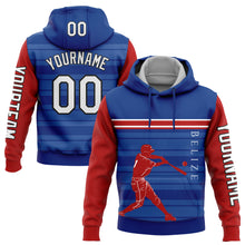 Load image into Gallery viewer, Custom Royal Red-Black 3D Belize Belizean Flag Sports Pullover Sweatshirt Hoodie
