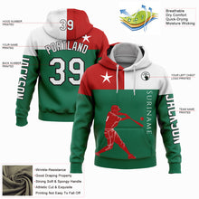 Load image into Gallery viewer, Custom Kelly Green Red-Black 3D Suriname Surinamese Flag Sports Pullover Sweatshirt Hoodie
