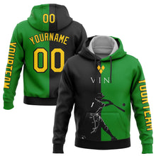Load image into Gallery viewer, Custom Grass Green Gold-Black 3D Saint Vincent And The Grenadines Flag Sports Pullover Sweatshirt Hoodie
