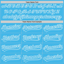 Load image into Gallery viewer, Custom Sky Blue White 3D Love Heart Valentine&#39;s Day Authentic Baseball Jersey

