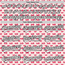 Load image into Gallery viewer, Custom Light Pink White-Black 3D Love Heart Valentine&#39;s Day Authentic Baseball Jersey
