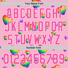 Load image into Gallery viewer, Custom Light Pink Pink-White 3D Love Heart Valentine&#39;s Day Authentic Baseball Jersey
