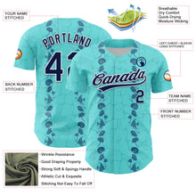 Load image into Gallery viewer, Custom Ice Blue Navy-White 3D Tropical Hawaii Style Authentic Baseball Jersey
