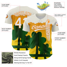 Load image into Gallery viewer, Custom White Bay Orange-Green 3D St. Patrick&#39;s Day Shamrock Beer Authentic Baseball Jersey

