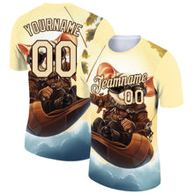 Load image into Gallery viewer, Custom City Cream Brown 3D Pattern Design Extreme Sport Cartoon Animal Possum Hang-gliding Performance T-Shirt
