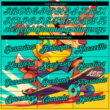 Load image into Gallery viewer, Custom Aqua Black 3D Pattern Design Extreme Sport Cartoon Animal Kangaroo Skateboarding Performance T-Shirt
